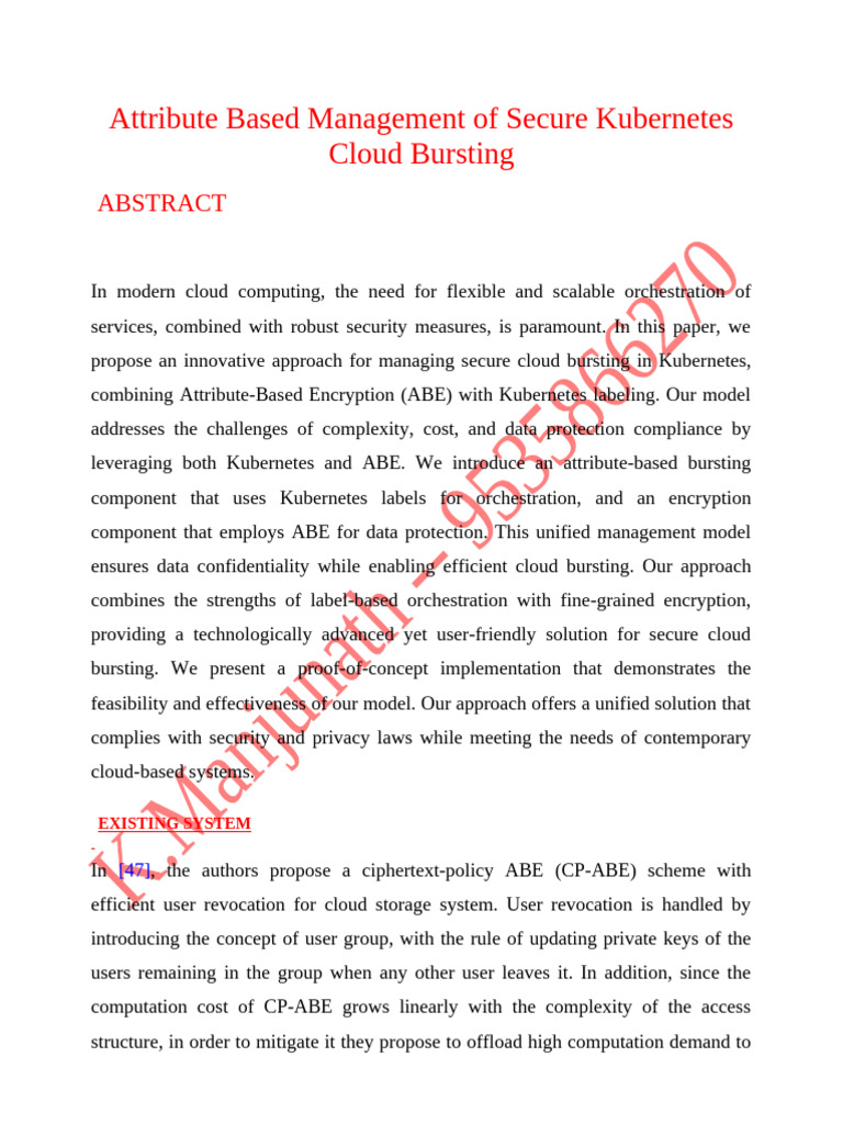 Secure Kubernetes Management with ABE | PDF | Cloud Computing ...