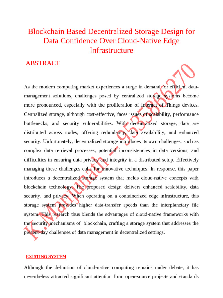 Decentralized Blockchain Storage Design | PDF | Computer Data Storage ...