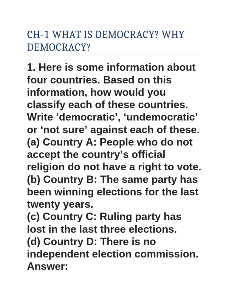 Understanding Democracy and Its Challenges | PDF | Democracy ...