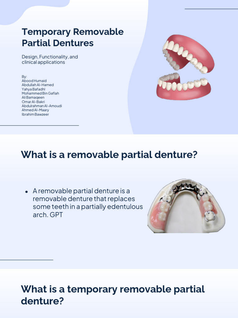 Temporary Removable Partial Dentures Guide | PDF | Dentures | Dentistry