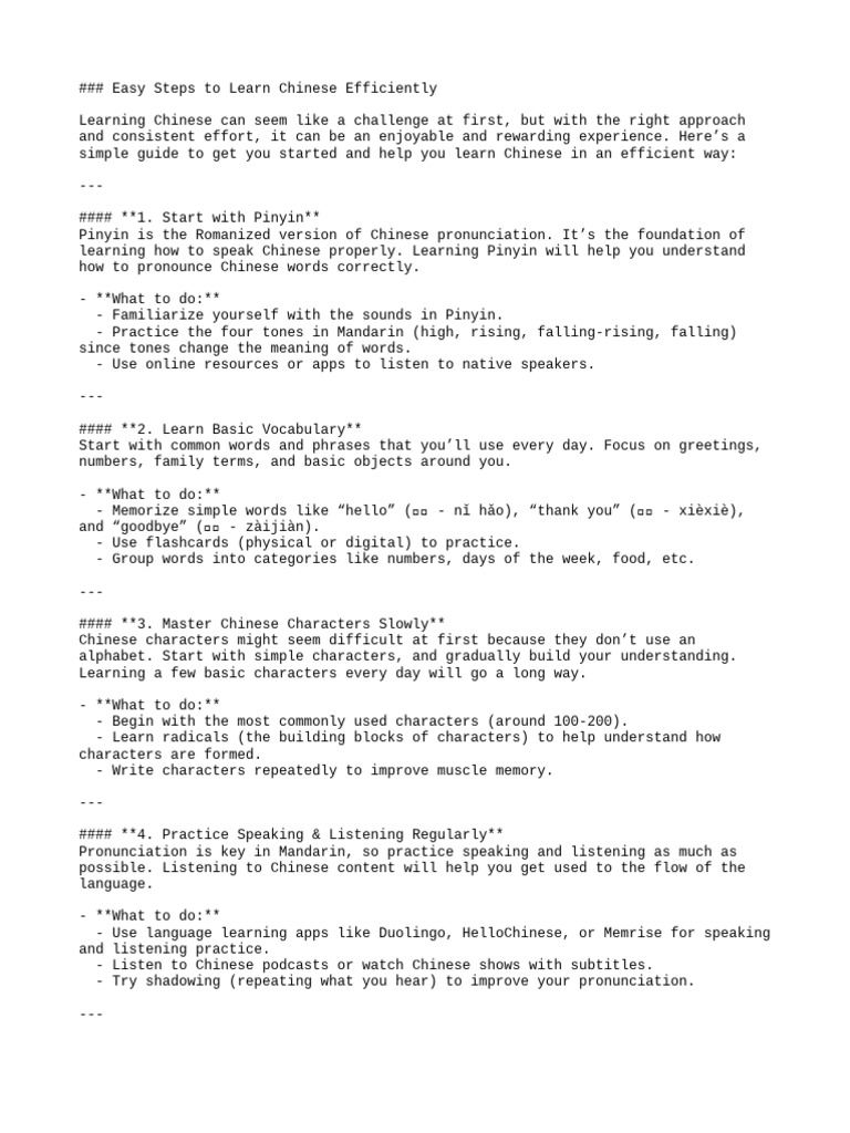 Efficient Steps to Learn Chinese Pinyin | PDF | Mandarin Chinese | Pinyin
