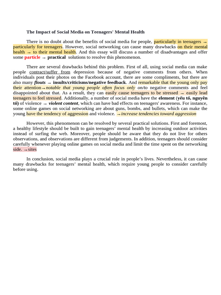 Social Media's Effects on Teen Mental Health | PDF