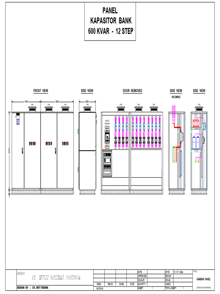 600 KVAR Capacitor Bank Panel Design | PDF