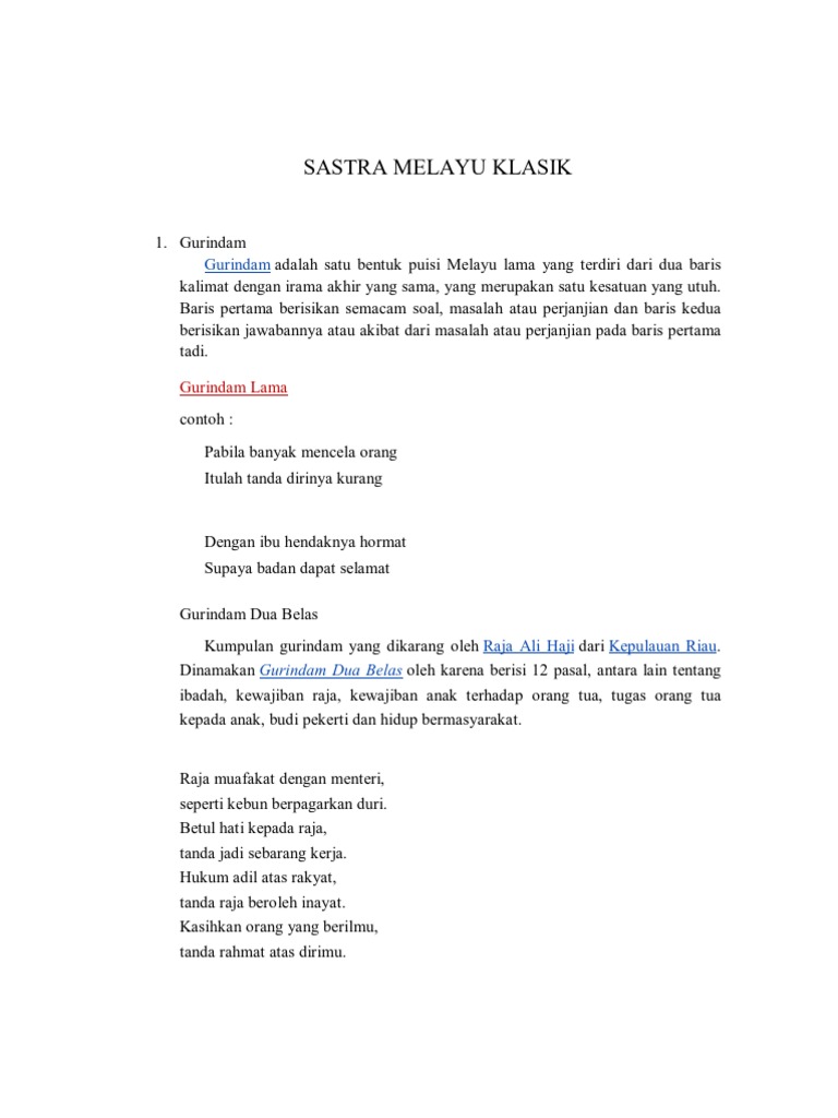 Sastra Melayu Klasik