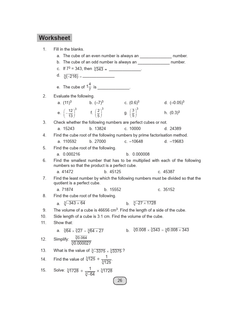 Cubes n Cube Roots | PDF | Numbers | Mathematical Concepts