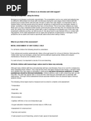 What Might Sudden Onset of Illness in an Otherwise Well Child Suggest