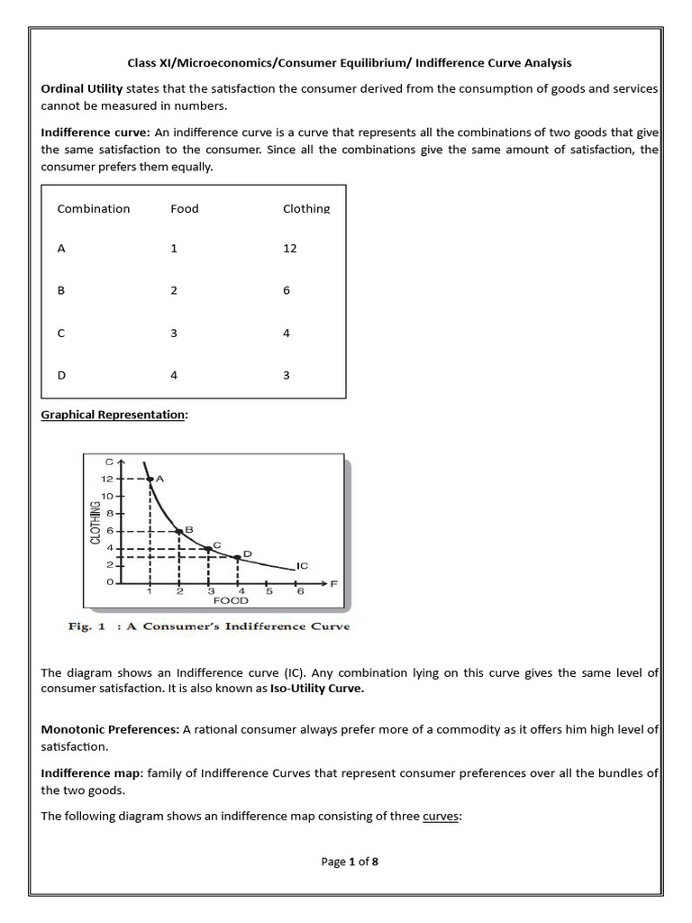 Indifference Curve Analysis in Microeconomics | PDF | Consumers | Utility