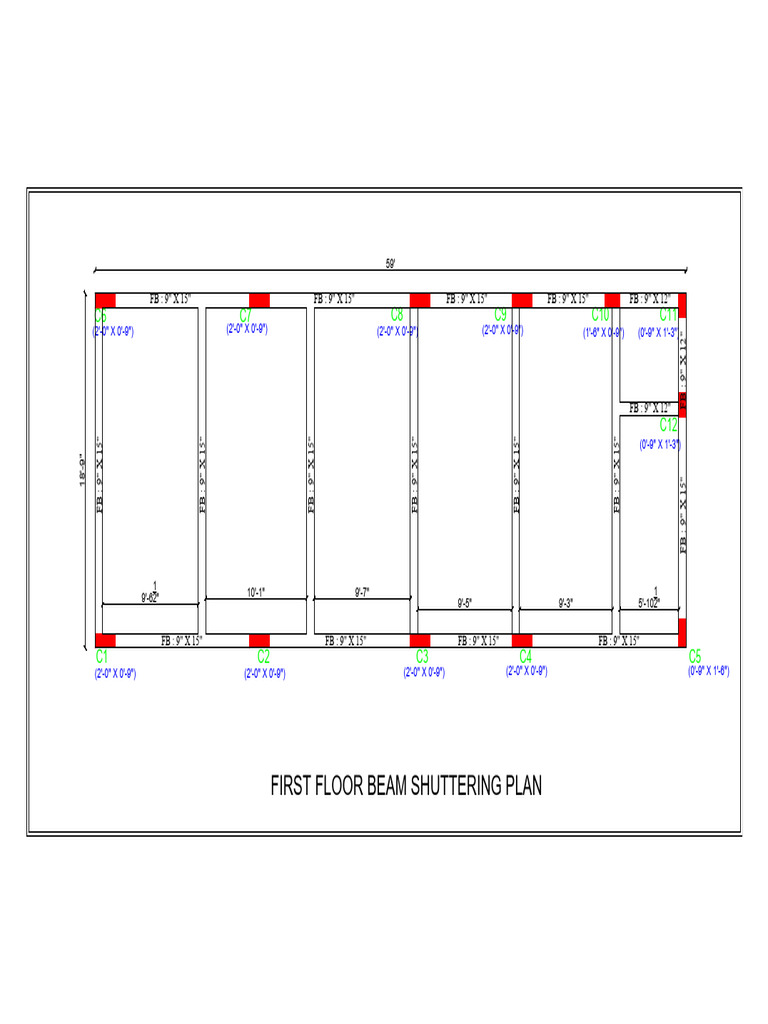 First Floor Beam Shuttering Plan - Vadlamudi | PDF