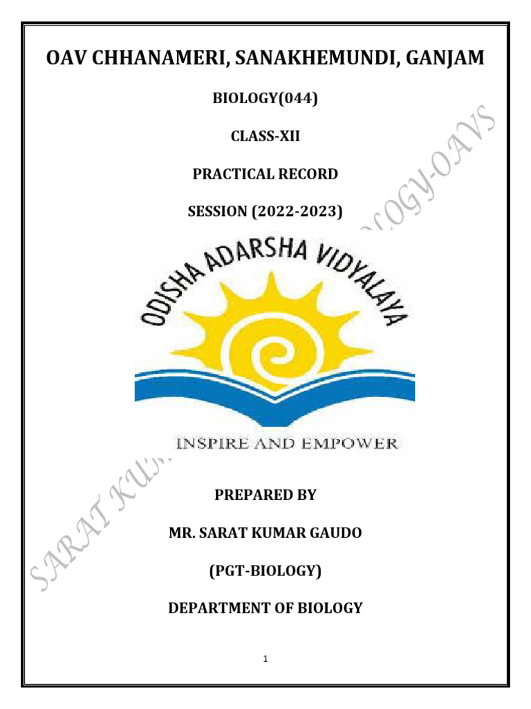 Biology Practical Record for Class XII | PDF | Meiosis | Dominance ...