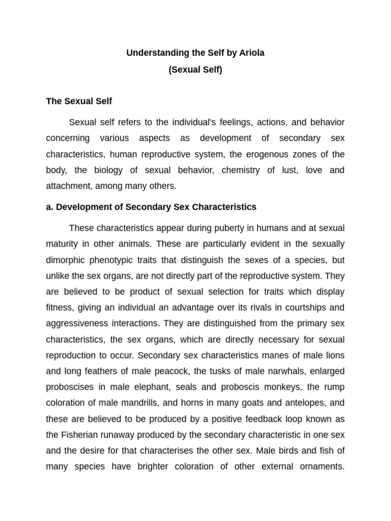Understanding the Sexual Self | PDF | Reproductive System | Reproduction