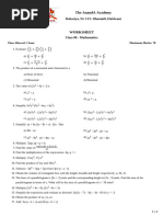 Algebraic Expressions Worksheet | PDF | Area | Multiplication