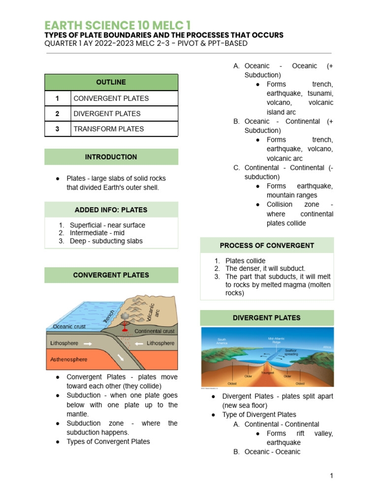 Types of Plate Boundaries Explained | PDF | Plate Tectonics | Natural ...