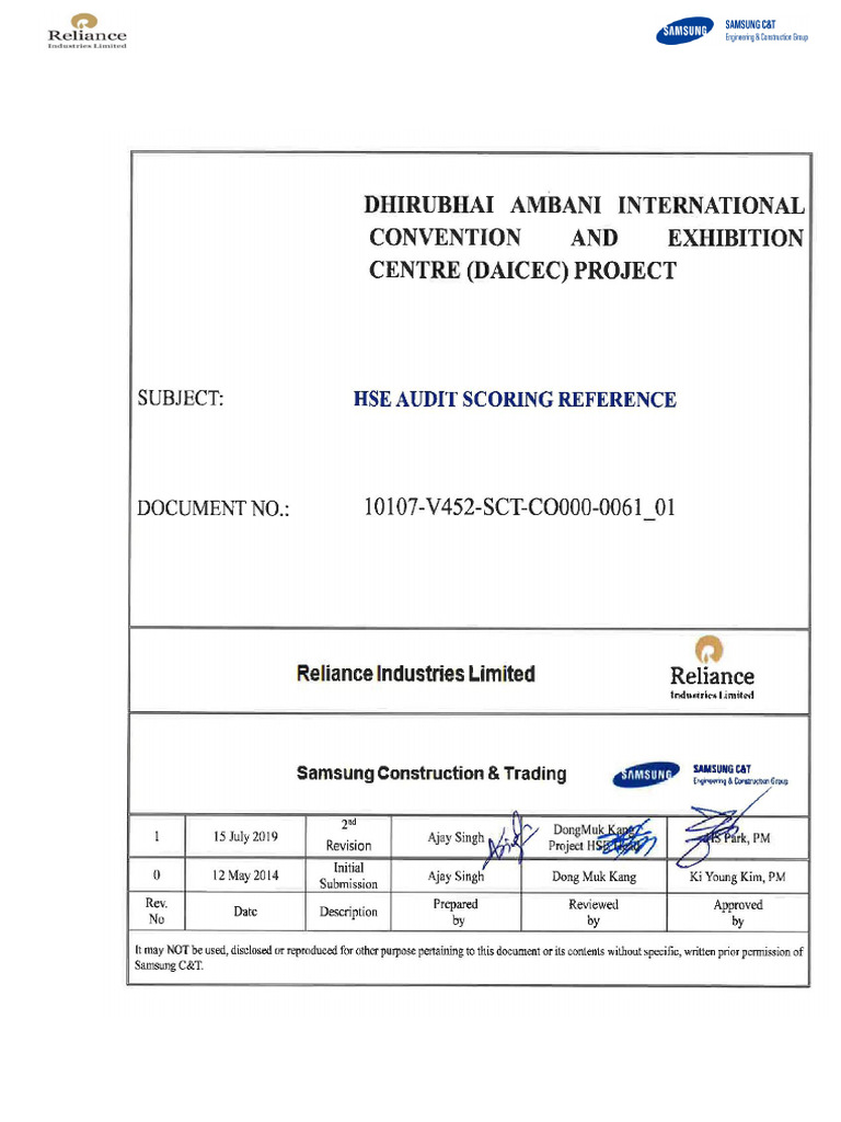 10107-V452-SCT-CO000-0061 - 01 - HSE Audit Scoring Reference | PDF ...