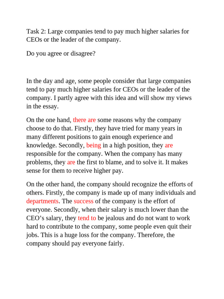 CEO Salaries in Large Companies Explained | PDF