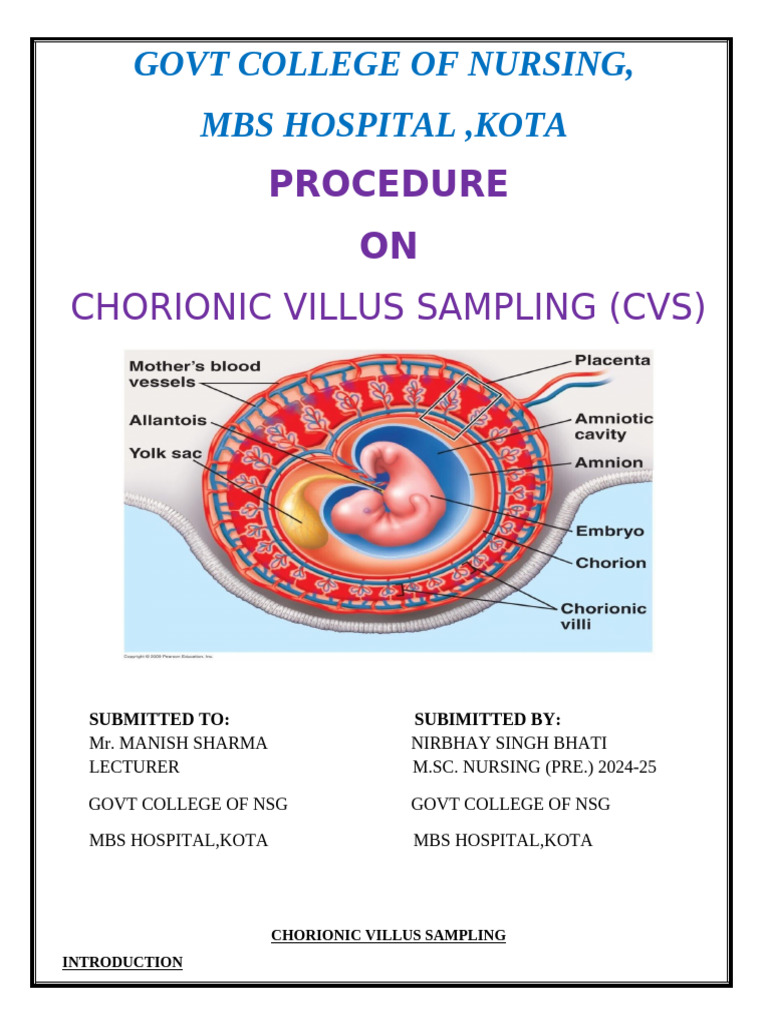 Chorionic Villus Sampling Overview | PDF | Miscarriage | Health Sciences