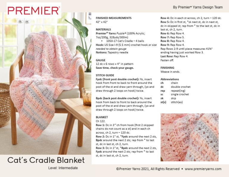 Puzzle Cat sCradleBlanket-REV | PDF | Crochet | Textile Arts