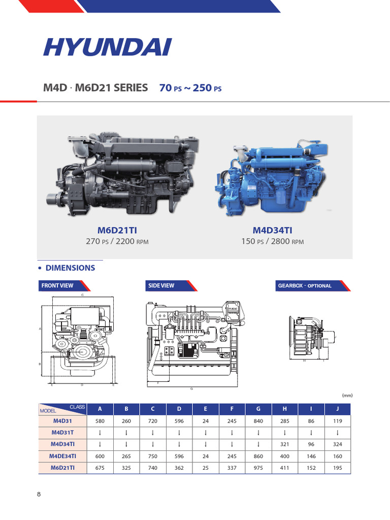 Hyundai Diesel Engine Specifications | PDF | Diesel Engine | Engines