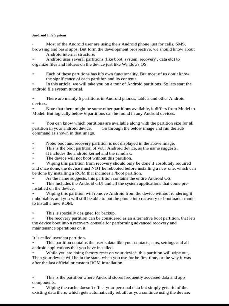 Understanding Android File System Partitions | PDF | Database ...
