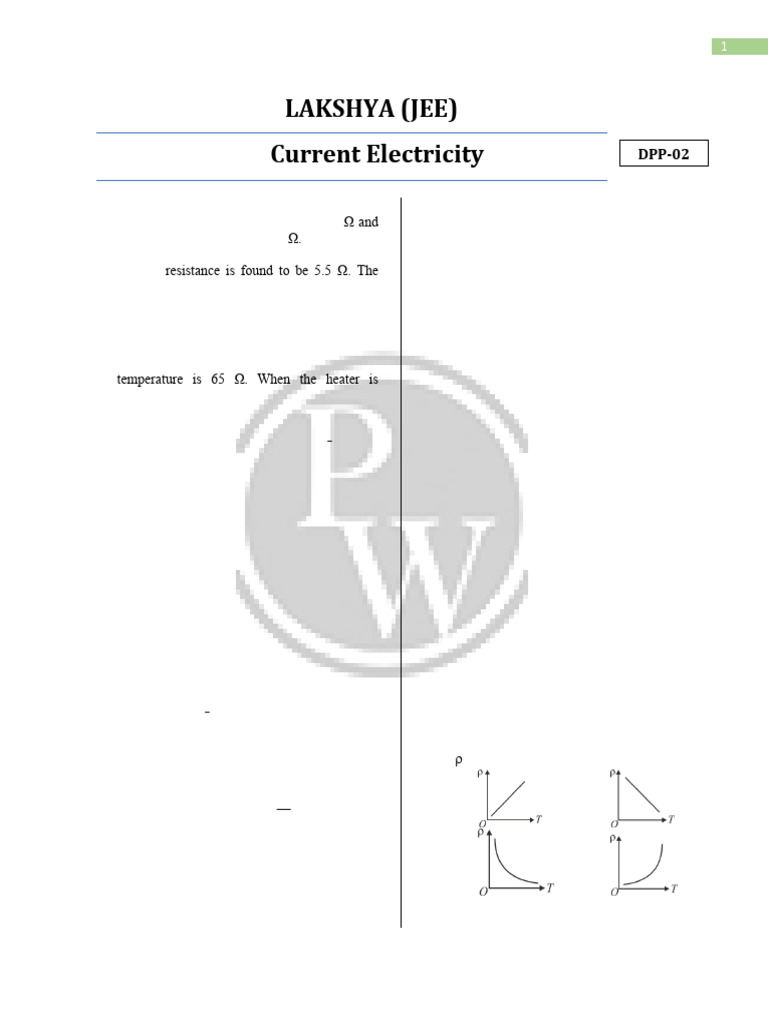 Current Electricity DPP 0260c08a0e7266990020d1ba12 | PDF | Electrical ...