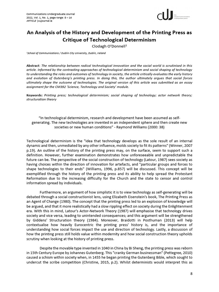 An analysis of the history and development of the printing press pdf