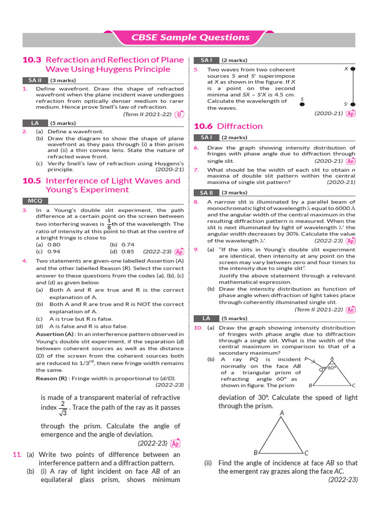 Wave Optics | PDF | Diffraction | Wavelength