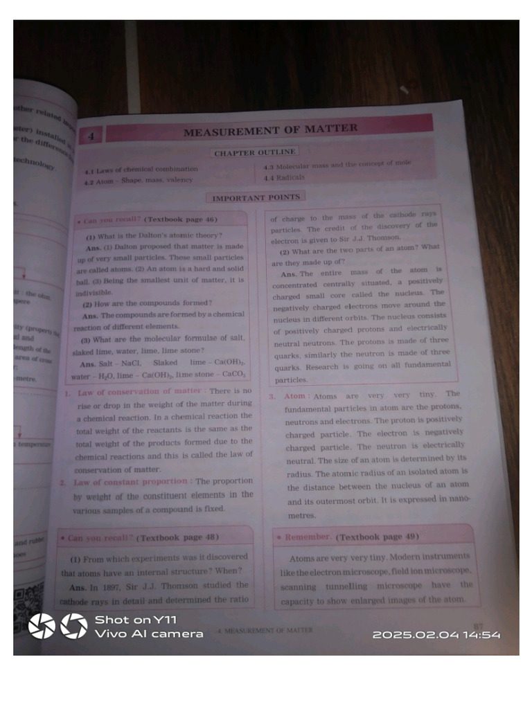 Science Digest Nnavneet Lesson No 4 Measurement of Matter | PDF