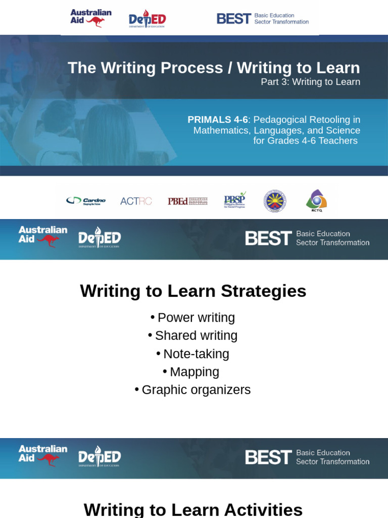 Writing to Learn Strategies for Teachers | PDF | Learning | Cognition