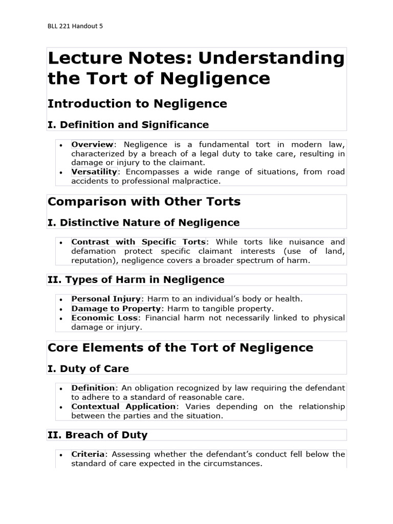 Understanding the Tort of Negligence | PDF | Negligence | Tort