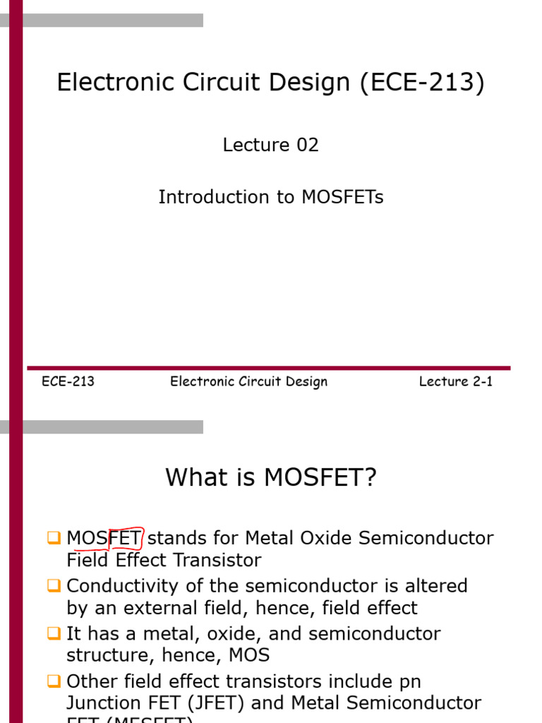 Introduction to MOSFETs in Circuit Design | PDF | Mosfet | Field Effect ...