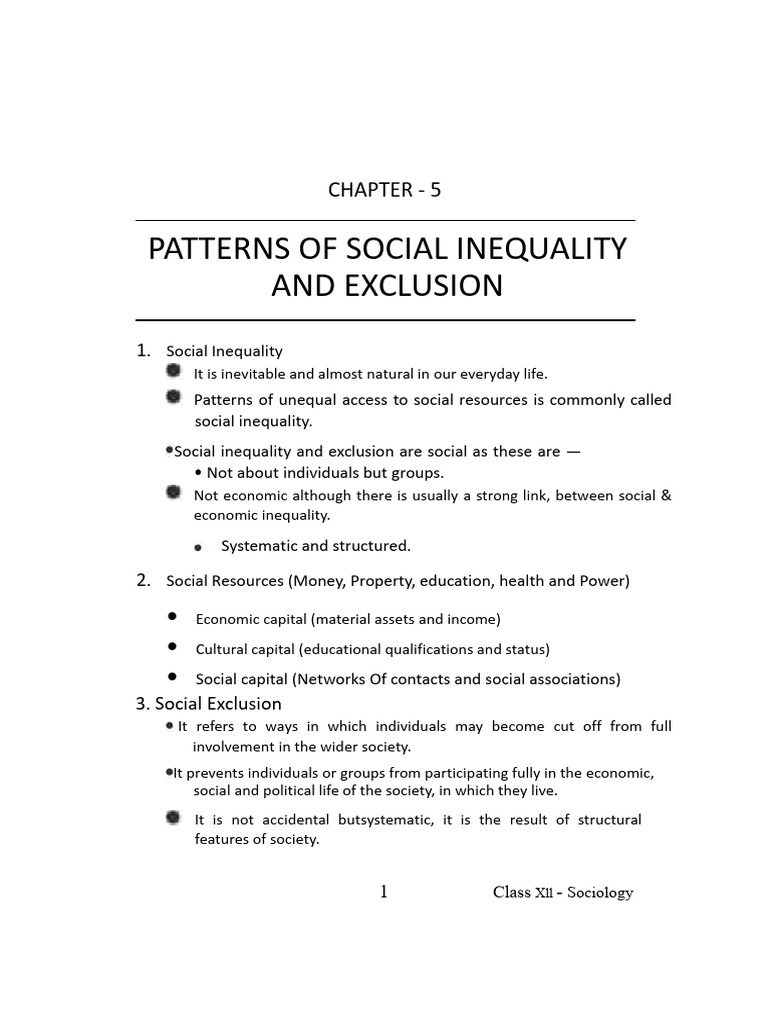 Social Inequality and Exclusion Patterns | PDF | Minority Group | Dalit