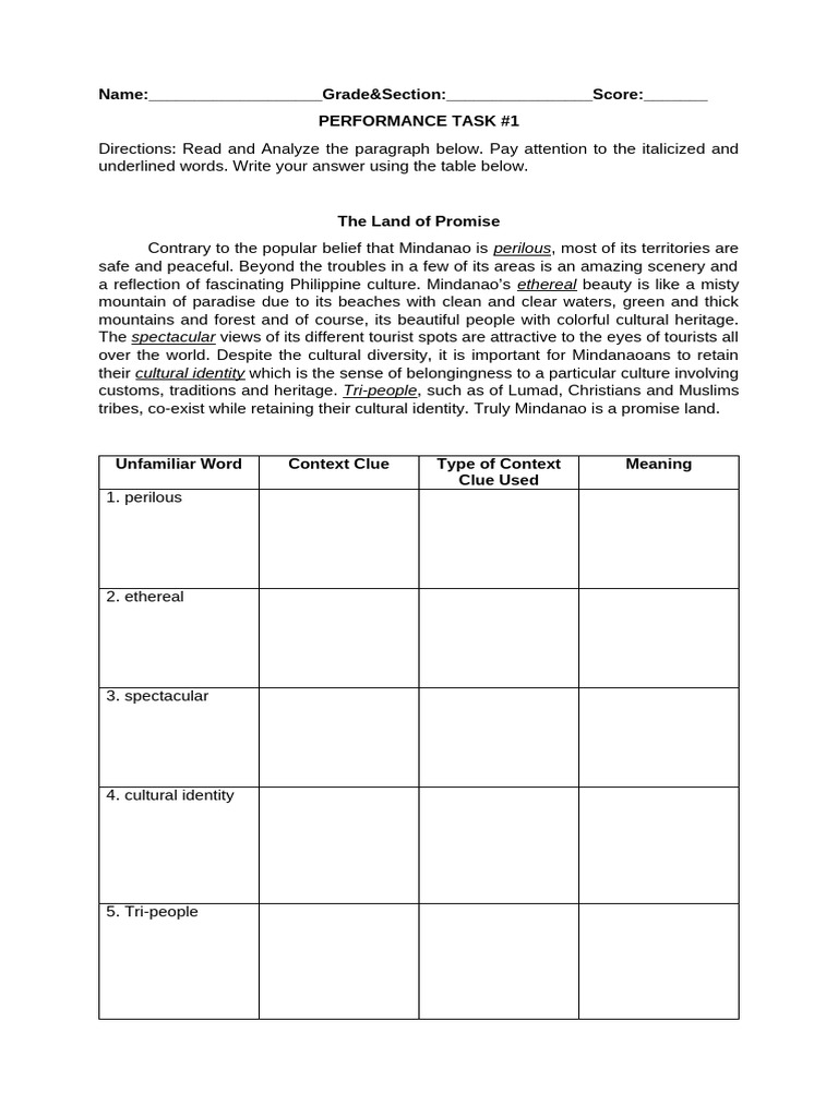 Module 1 Performance Task | PDF | Mindanao