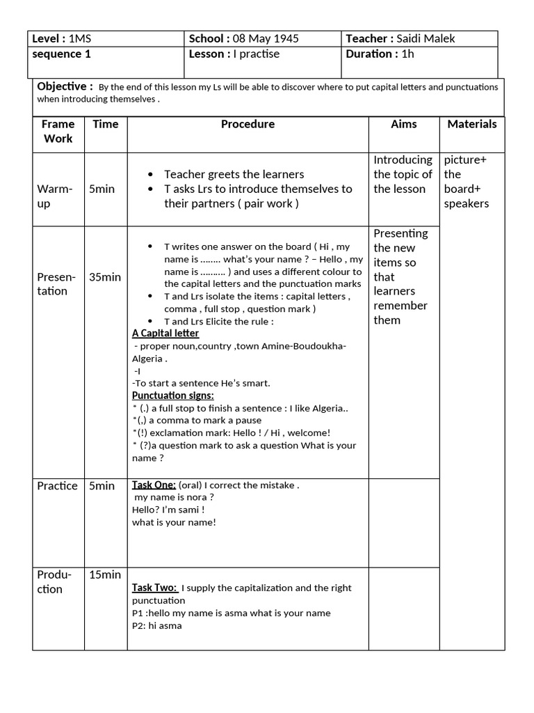 Capitalization and Punctuation Lesson | PDF | Punctuation | Notation