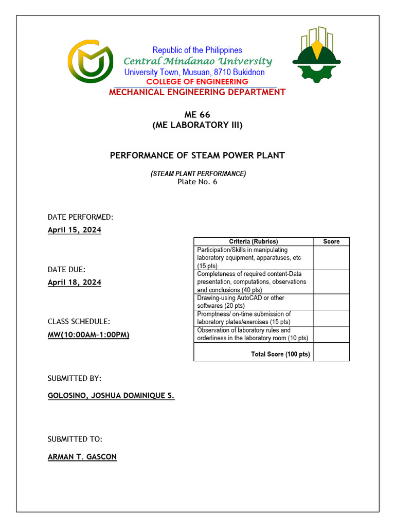 Steam Power Plant Performance Analysis | PDF | Boiler | Steam Engine