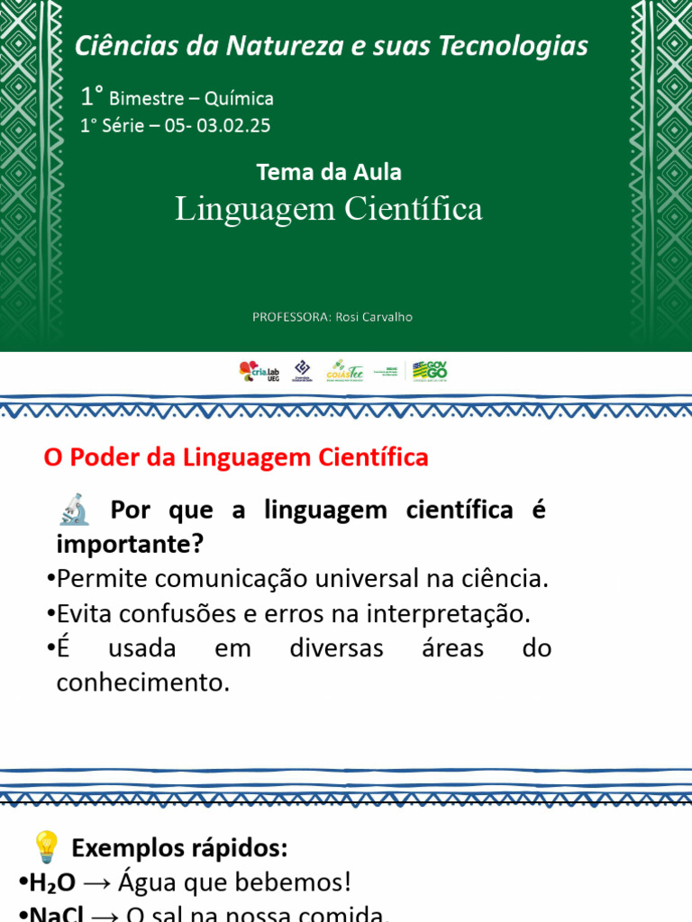Importância da Linguagem Científica na Química | PDF | Água | Química