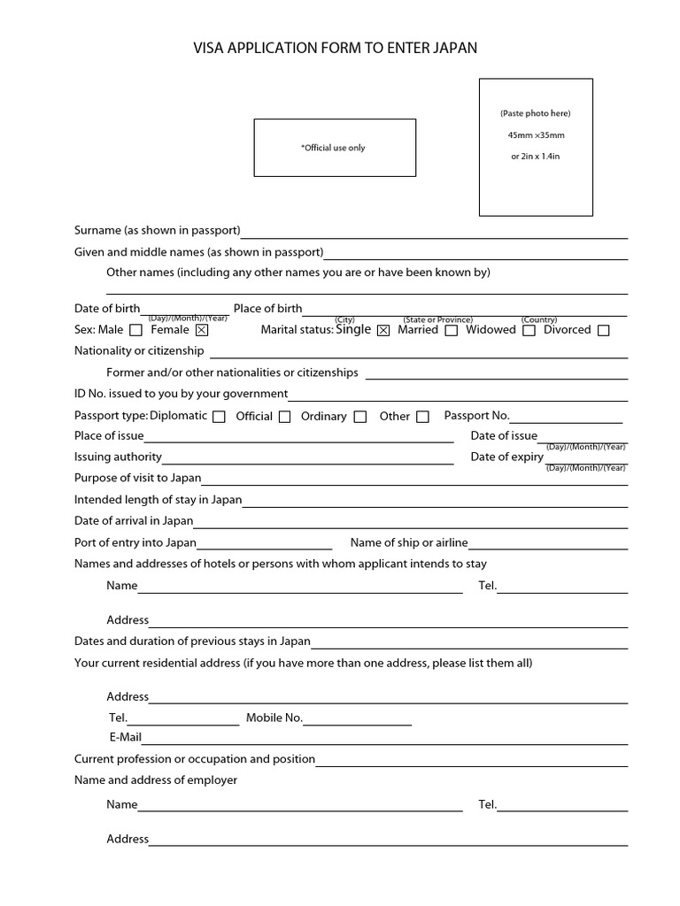 Mau To Khai Xin Visa Nhat 2 | PDF | Prostitution | Travel Visa