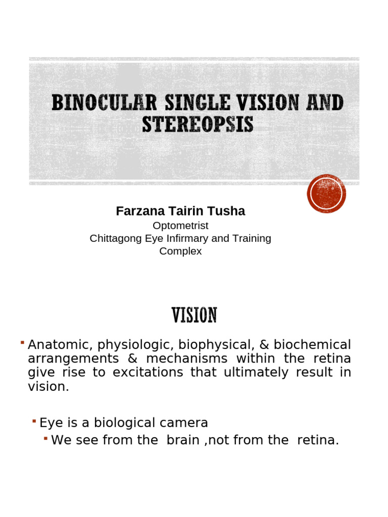 2.binocular Single Vision and Stereopsis | PDF | Visual Perception ...
