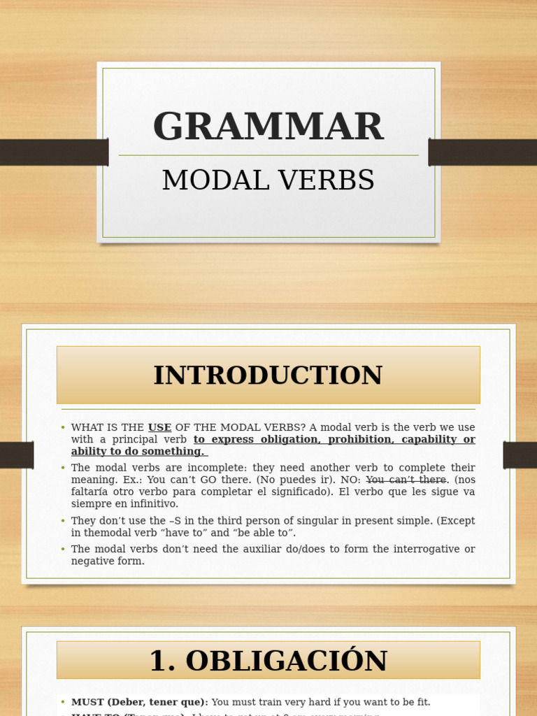 Uso y Tipos de Verbos Modales | PDF