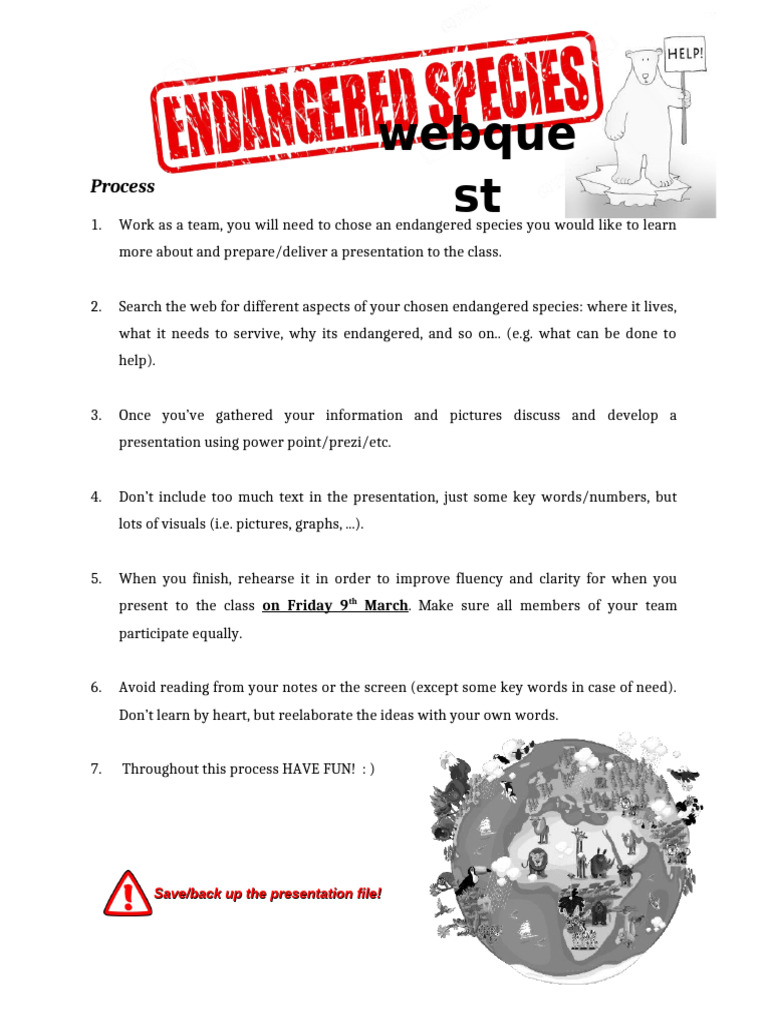 Endangered Species Presentation Guide | PDF