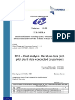 D16 - Cost Analysis, Literature Data (Incl. Pilot Plant Trials Conducted by Partners)