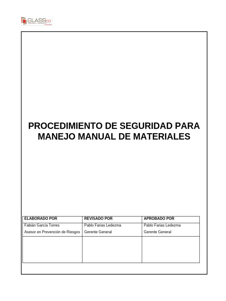 Seguridad en Manejo Manual de Materiales | PDF | Gestión de la cadena ...