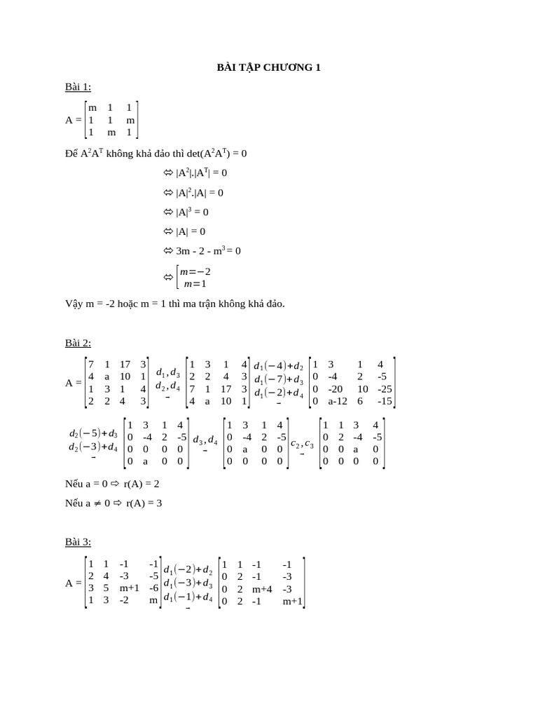 BÀI TẬP CHƯƠNG 1 - TCC | PDF