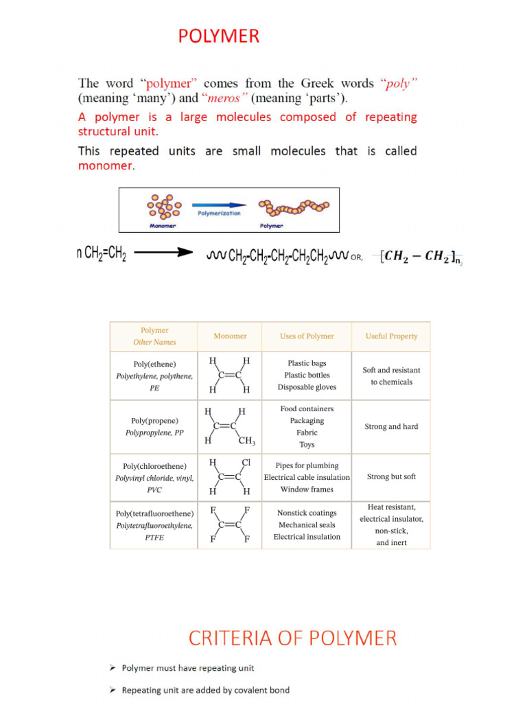 polymer | PDF | Polymerization | Radical (Chemistry)