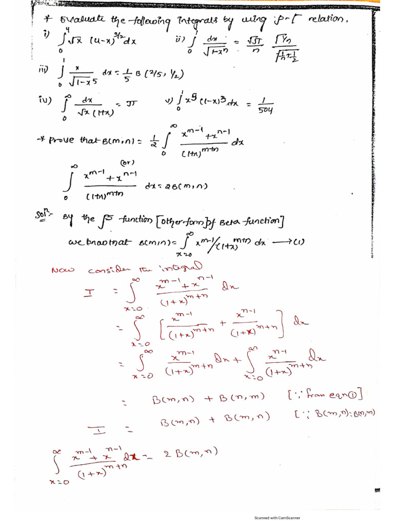 Unit-5 Beta-Gamma Functions Remaining Notes | PDF