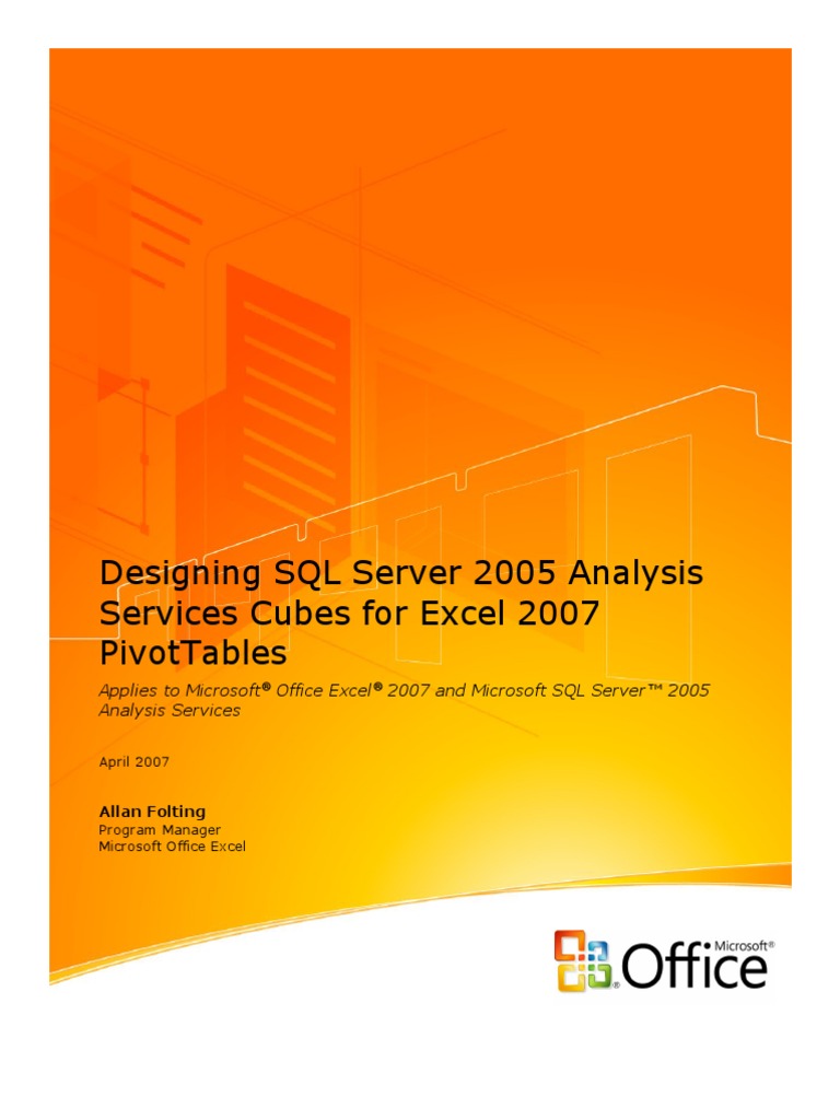 Excel Analysis Services Cubes Pivot Tables | PDF | Microsoft Excel ...