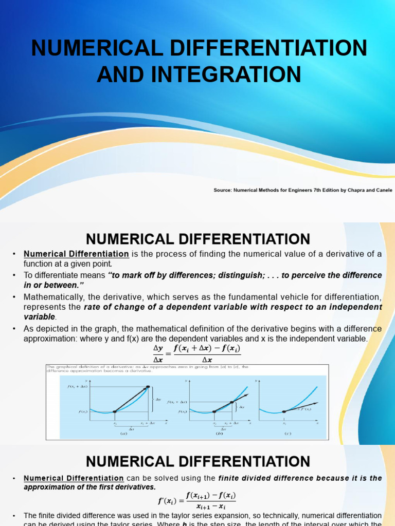 Numerical Differentiation Techniques | PDF | Integral | Finite Difference