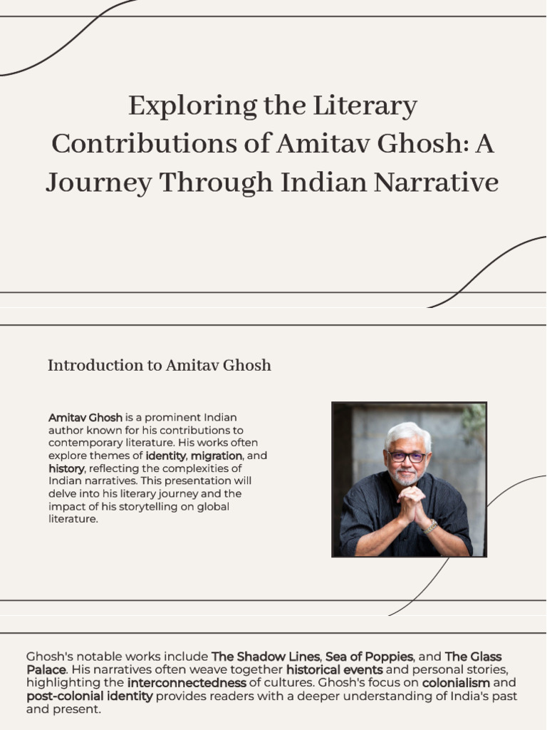 Slidesgo Exploring The Literary Contributions of Amitav Ghosh A Journey ...