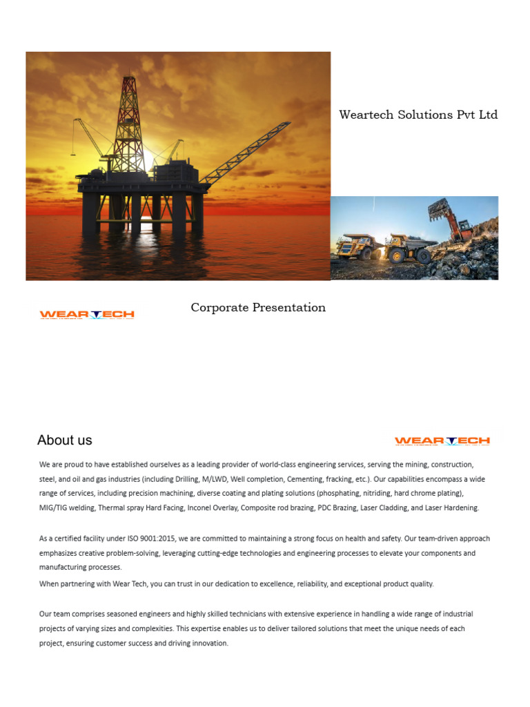 Weartech Laser Cladding Services Overview | PDF | Pump | Industrial ...