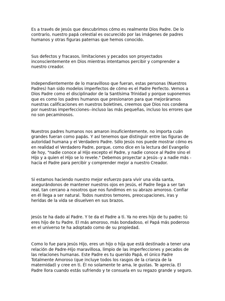 Comprendiendo a Dios Padre a través de Jesús | PDF | Pecado | Dios el padre