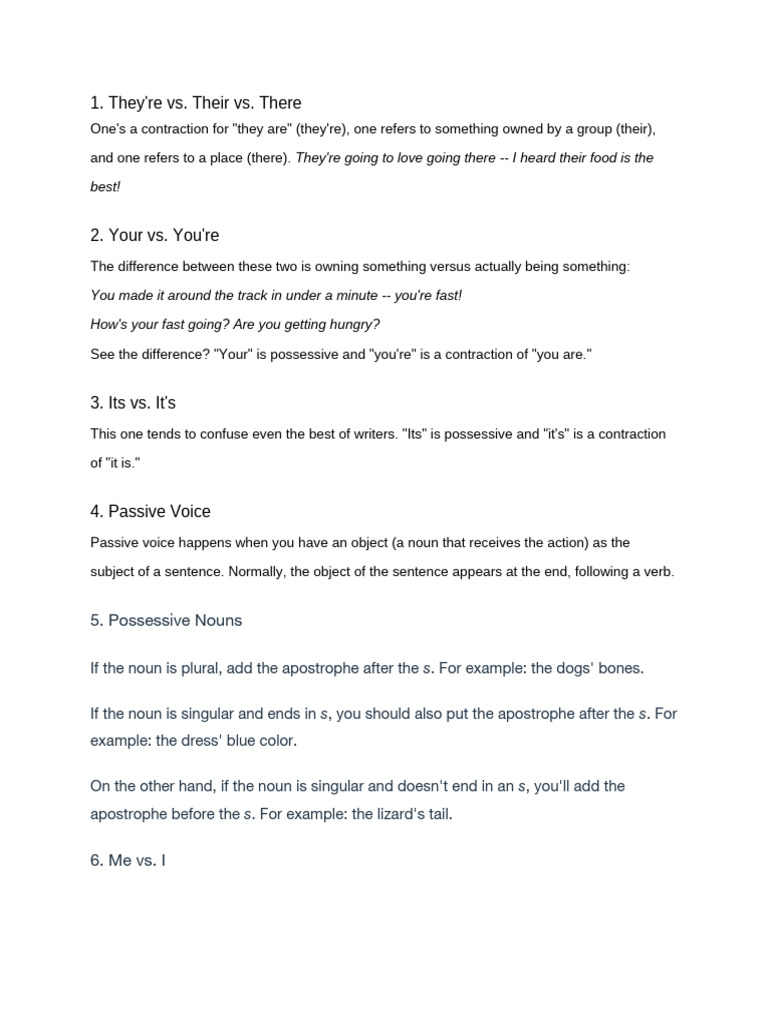 Most Common Grammar Mistakes | PDF | Comma | Grammatical Number