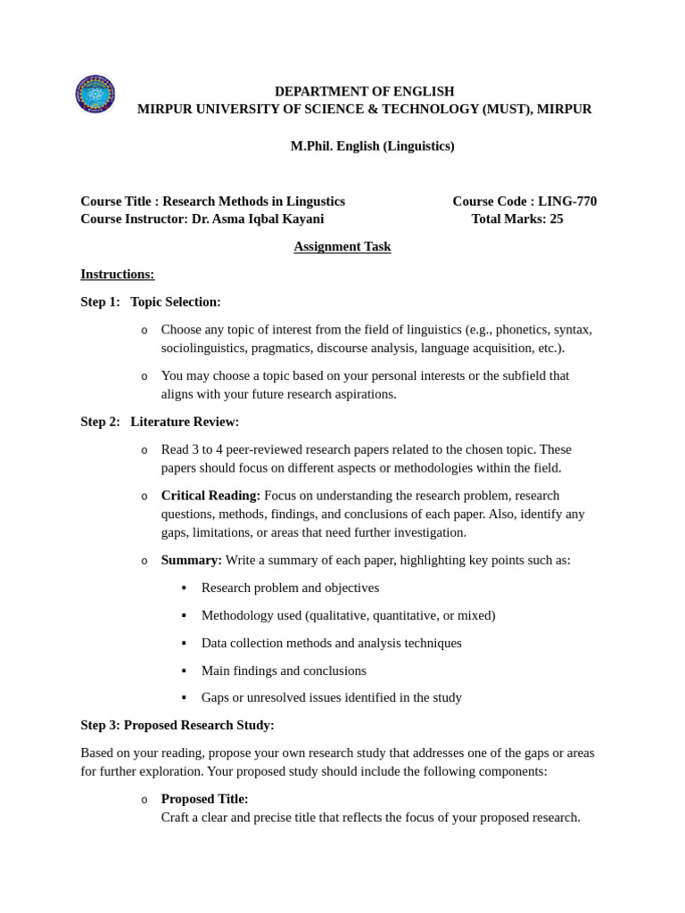 M.Phil. Linguistics Research Methods Guide | PDF | Methodology ...